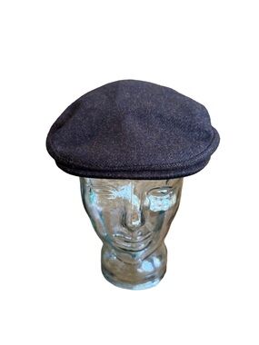Goorin Bros Brown Wool Tweed Flat Cap Ivy Hat Suede Brim Made in US‎ Newsboy M